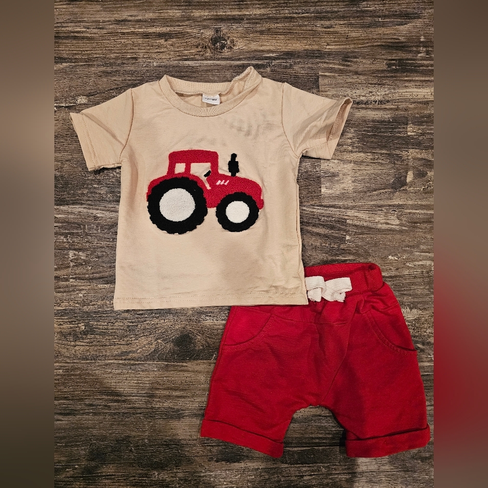 Cute Tractor T-Shirt and Shorts Set